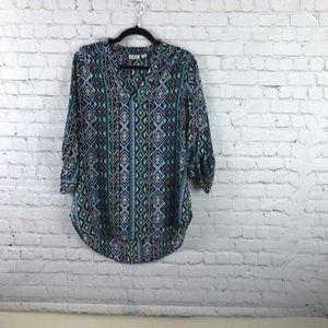 EUC Cato High-Low Multi-Colored Top, Size L